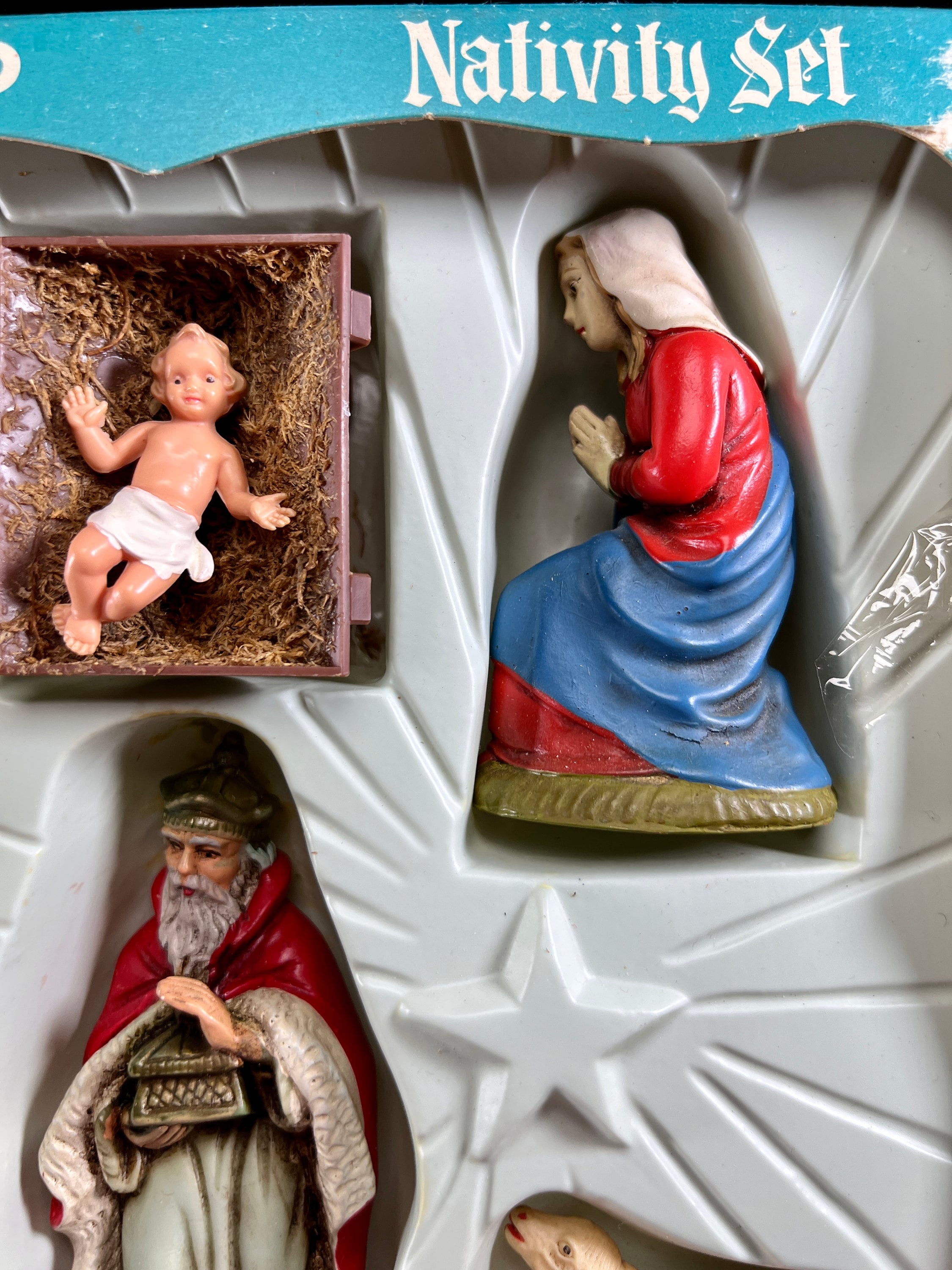 Vintage Hand Painted Nativity Set / 7 Pieces / Unbreakable / Etsy