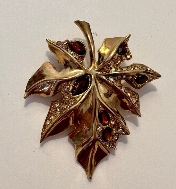 Vintage Fall Leaf Brooch/Pendant / Thanksgiving /… - image 3