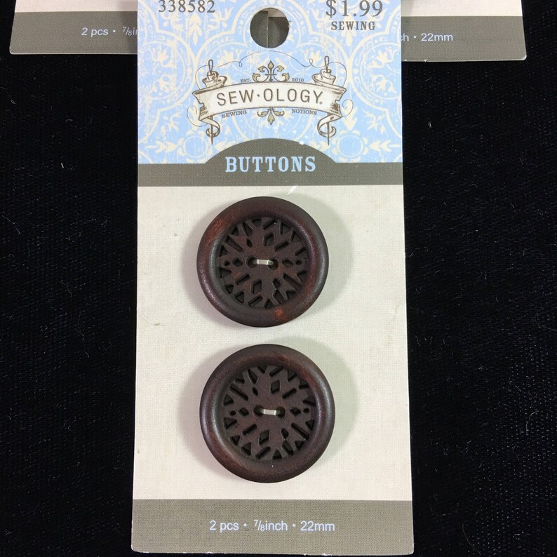 Lot of 3 Cards of Sew-Ology Buttons / set of 6 / brown 2 hole | Etsy