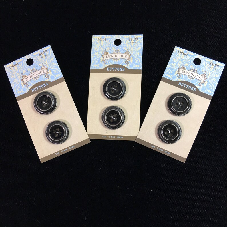 Lot of 3 Cards of Sew-Ology Buttons / set of 6 / brown 2 hole | Etsy