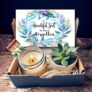 A Beautiful Soul is Never Forgotten - Succulent and Candle Gift Box - Grief Gift - Sorry for your Loss Care Package -Bereavement gift