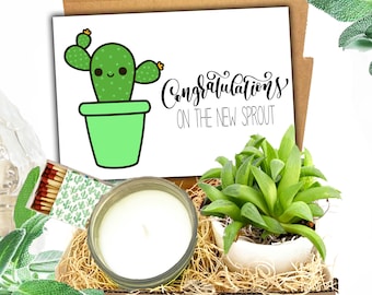 Congrats on your new baby succulent gift box, Baby congratulations gift, New mom gift box, Mama Care Package, Baby Welcome gift, first-time