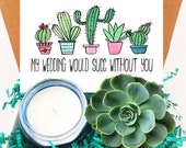 Free Shipping - Live Succulent Gift Box - Will you be my bridesmaid -My Wedding would succ without you - Send a Gift - Bridesmaid proposal