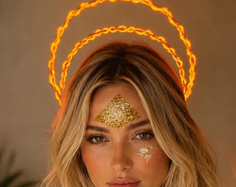 Light Up Double Halo Crown - Rave Goddess Accessory
