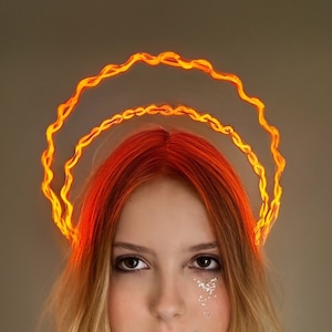 Light UP Glowing Halo Crown - Multiple Color Options - Goddess Halo Crown - Rave Crown - Burning Man Accessory- Blinking Light Crown - Fire