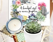 A Beautiful Soul is Never Forgotten - Succulent and Candle Gift Box - Grief Gift - Sorry for your Loss Care Package - Funeral