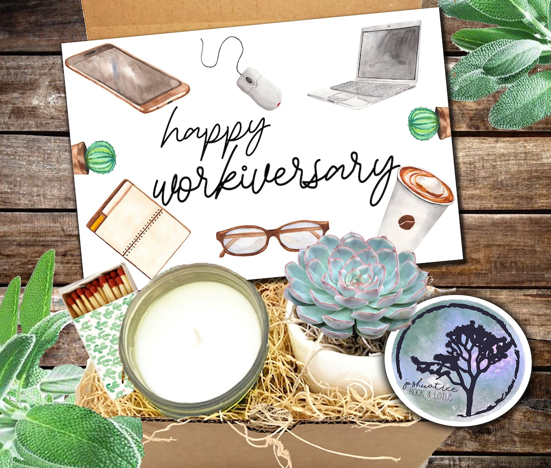 Happy Workiversary - Work Anniversary Gift Box Set - Succulent
