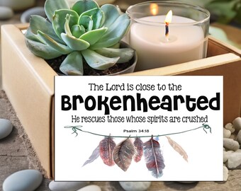 The Lord is close to the Brokenhearted - Succulent and Candle Gift Box - Cheer Up Gift - Condolence - Thinking of you Care Package