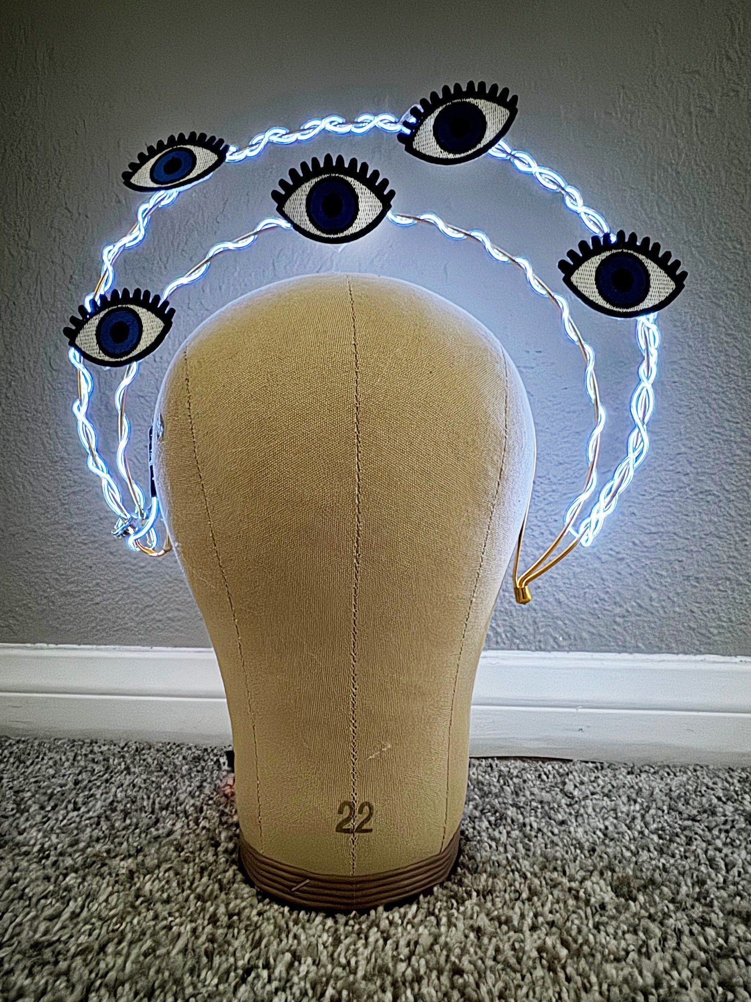 Evil Eye Halo Crown - Light up Surrealism Headpiece  display picture 3