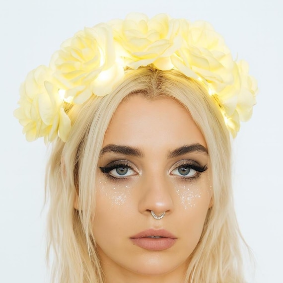 LED Flower Crown Headband Set with 3 Flash Modes for Parties & Weddings LED Flower Crown Headband - 20 Pcs Luminous Light Up Wreath  main image 4