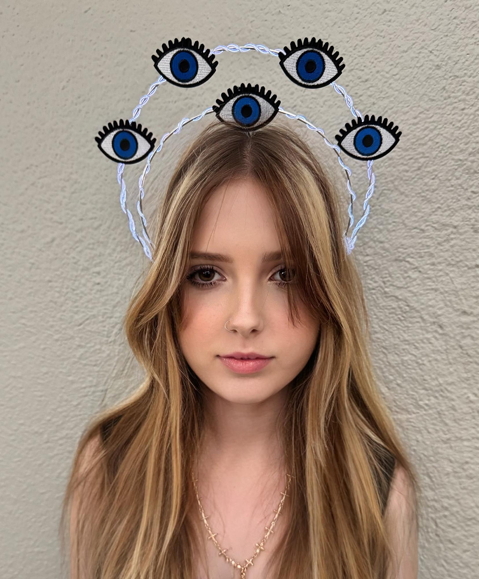 Evil Eye Halo Crown - Light up Surrealism Headpiece 