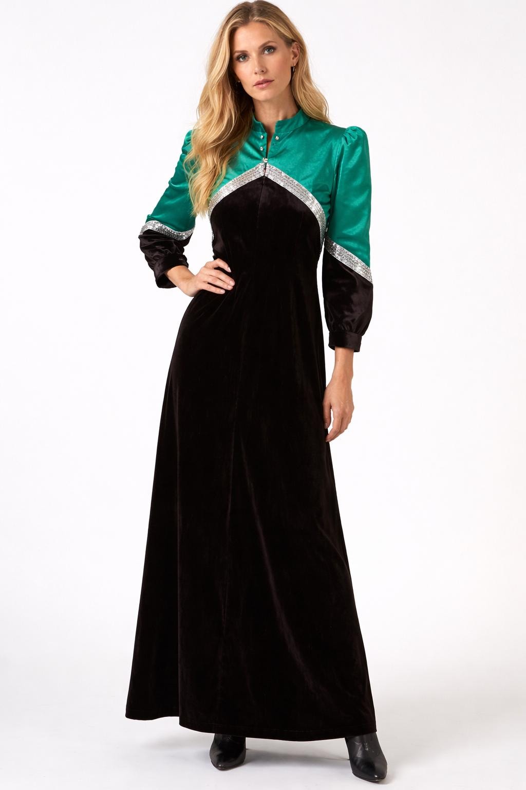 Teal and Brown Dress - Etsy