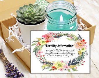 Fertility Affirmation Succulent Gift Box - Gift Box for friend - Pregnancy wishes - Good luck  Fertility encouragement gift box IVF Support