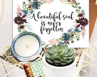 FREE SHIPPING  Succulent Gift Box - Sympathy gift - A beautiful soul is never forgotten - Encouragement Care Package -  Card options