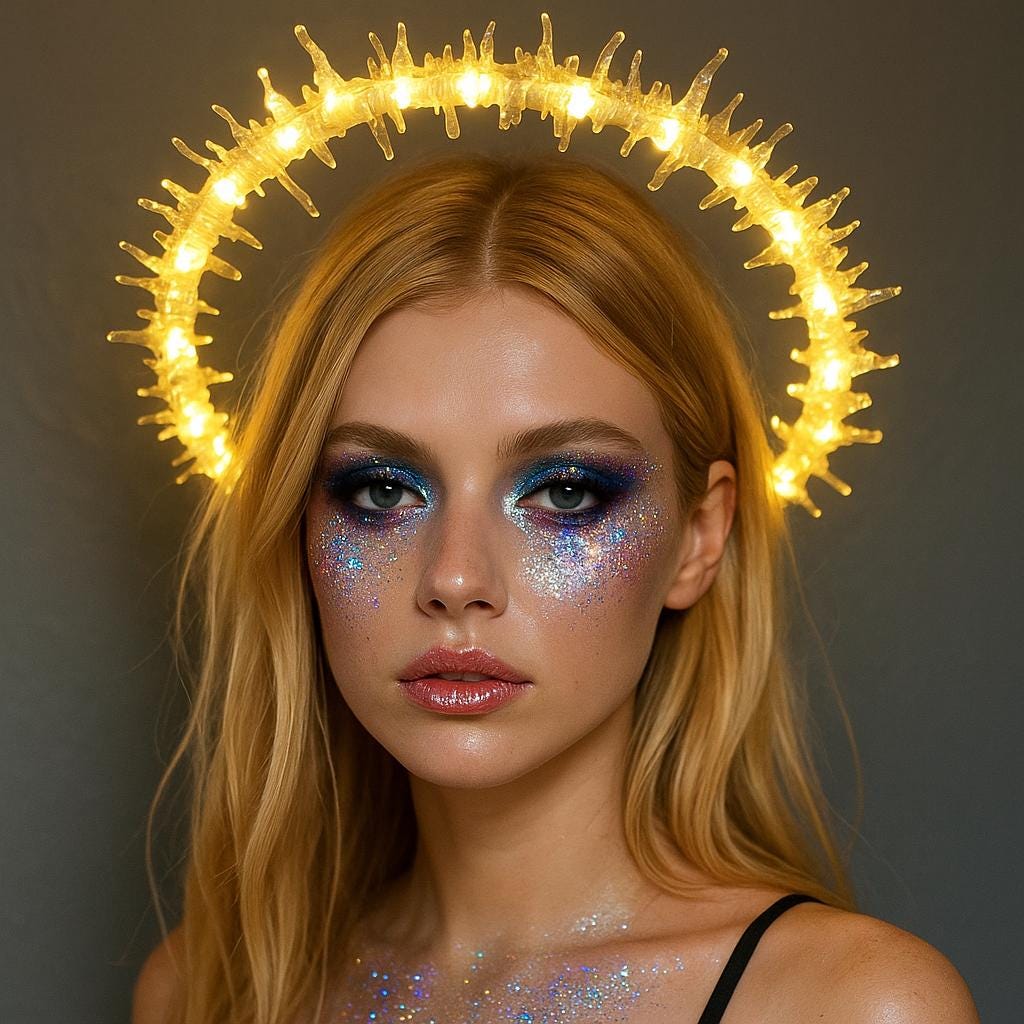 Ice Goddess - Light Up Bridal Crown - Light-Up LED Goddess Festival Head Piece - Ice Queen Halo Tiara melting Rave Headpiece Cosplay Tiara