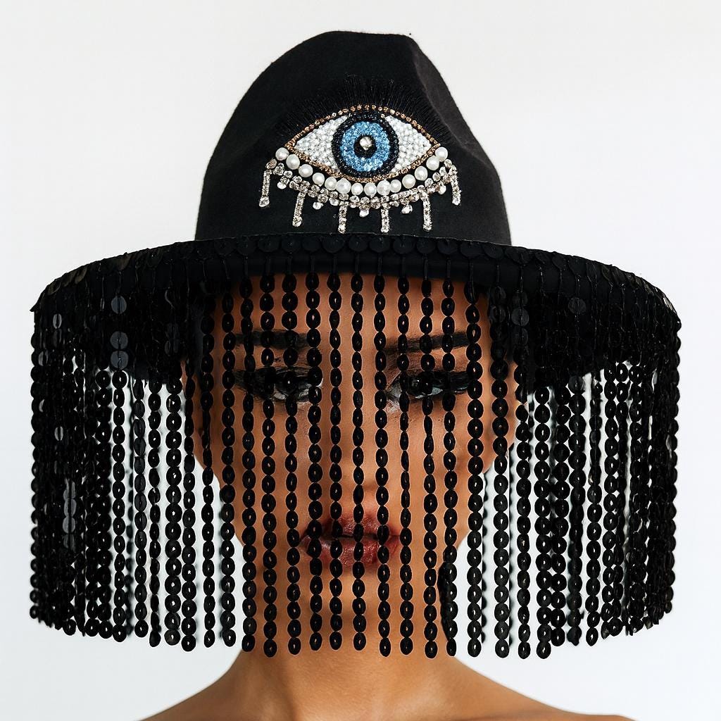 Custom Festival Hat with hand beaded fringe Red Beaded Fringe Cowboy Hat: Velvet Rodeo Queen Stetson - Etsy main image 3