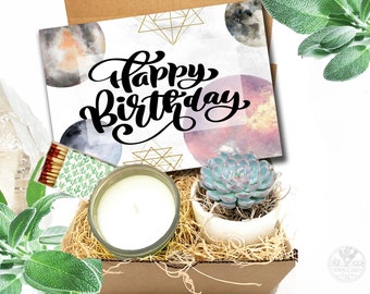 Happy Birthday Succulent Gift Box: Thoughtful Presents for Friendship, Thinking of You, Long Distance, Mom, Grandma, and Friends