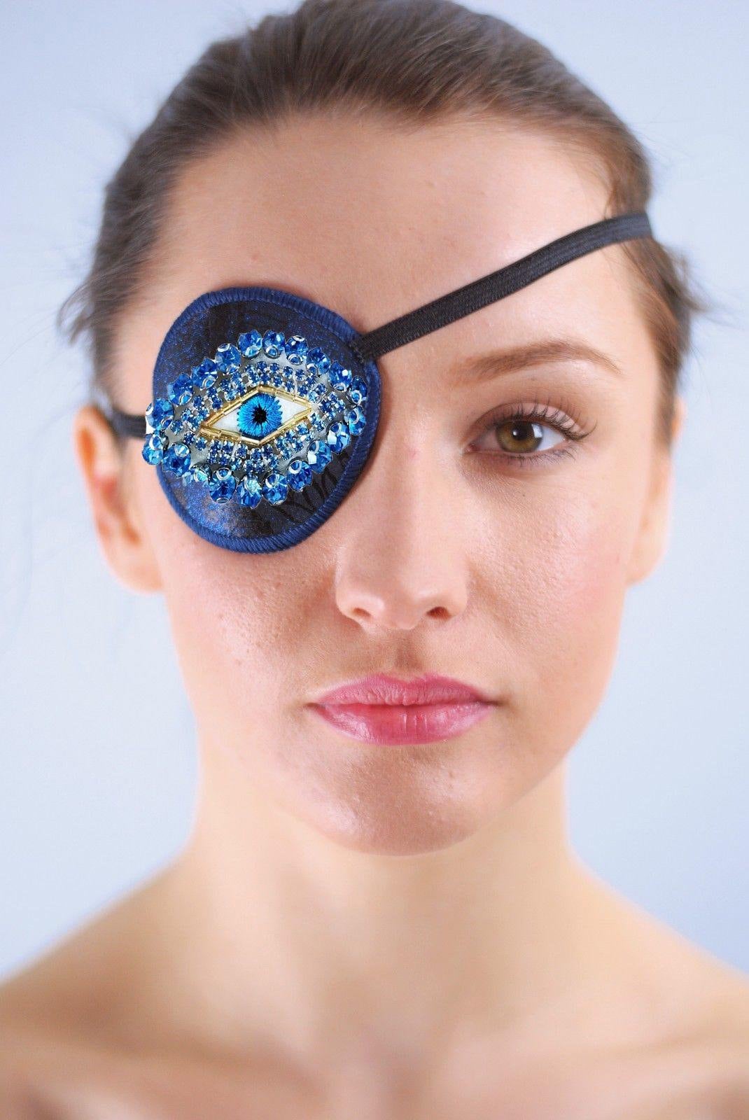 Surreal Beaded Eyepatch : Beaded Evil Eye, Festival Eyepatches 