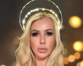 Glowing Halo Crown: Light-Up Angel Headpiece for Cosplay & Festivals
