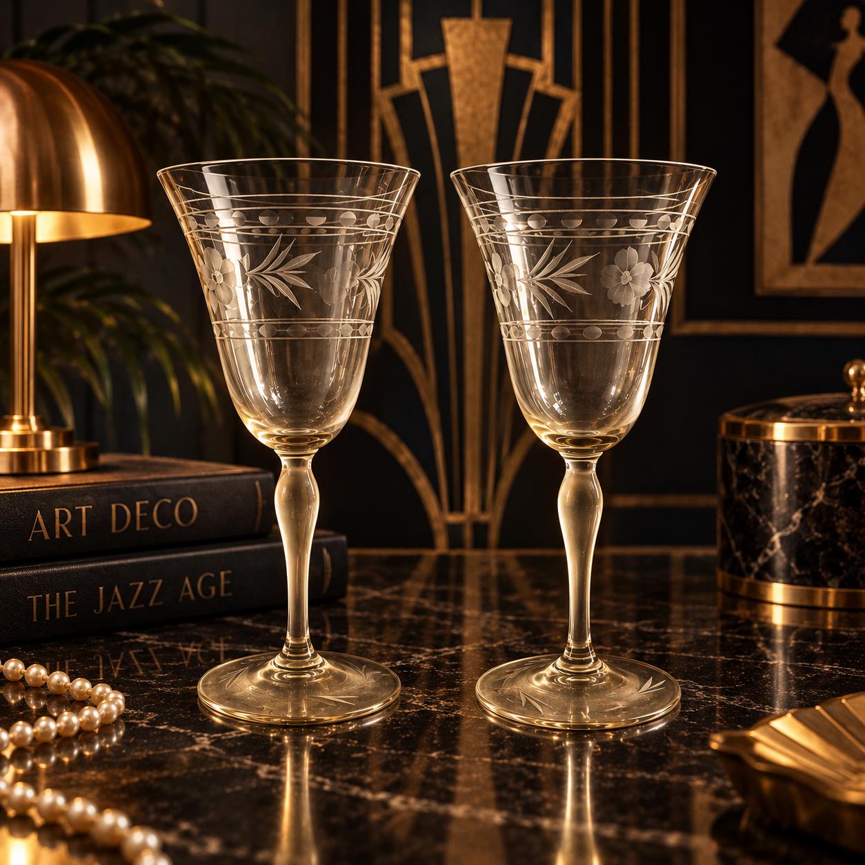 1920s Crystal Goblet - Etsy