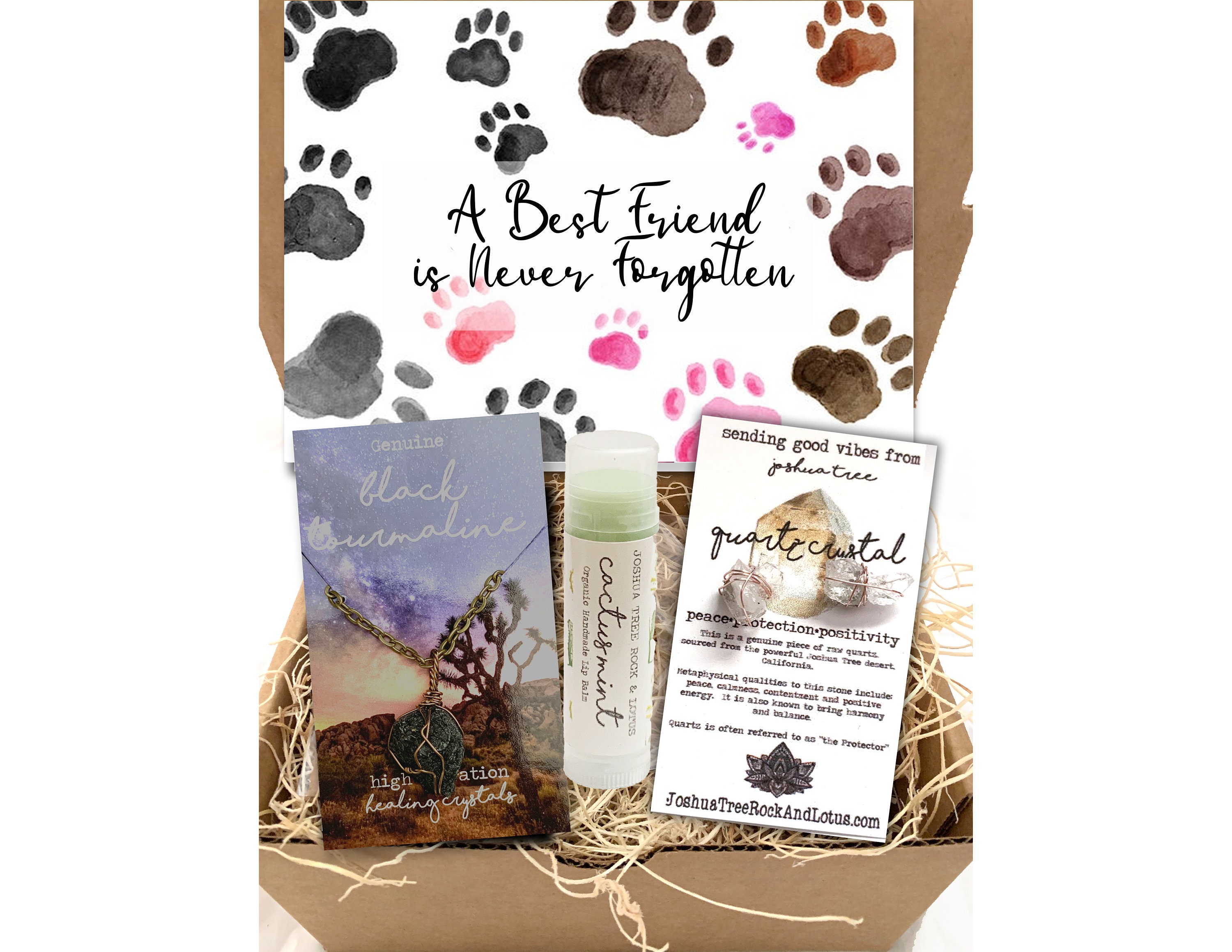 Grief Pet Condolence Gift Box with your choice of real crystal Etsy