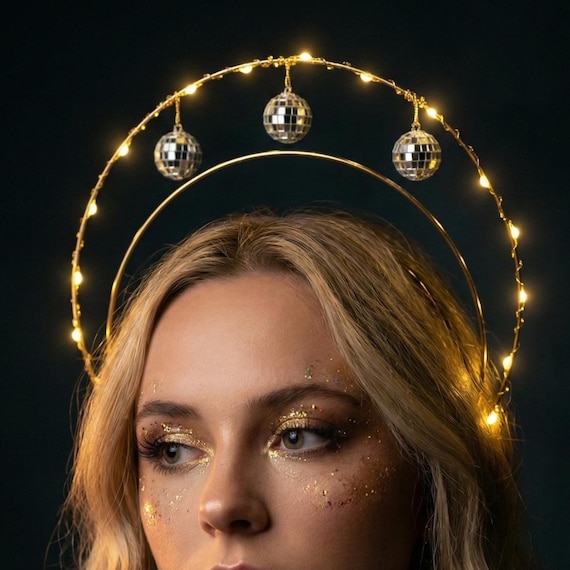 Disco Halo Light-up Crown – Festival Headpiece With Hanging  display picture 2