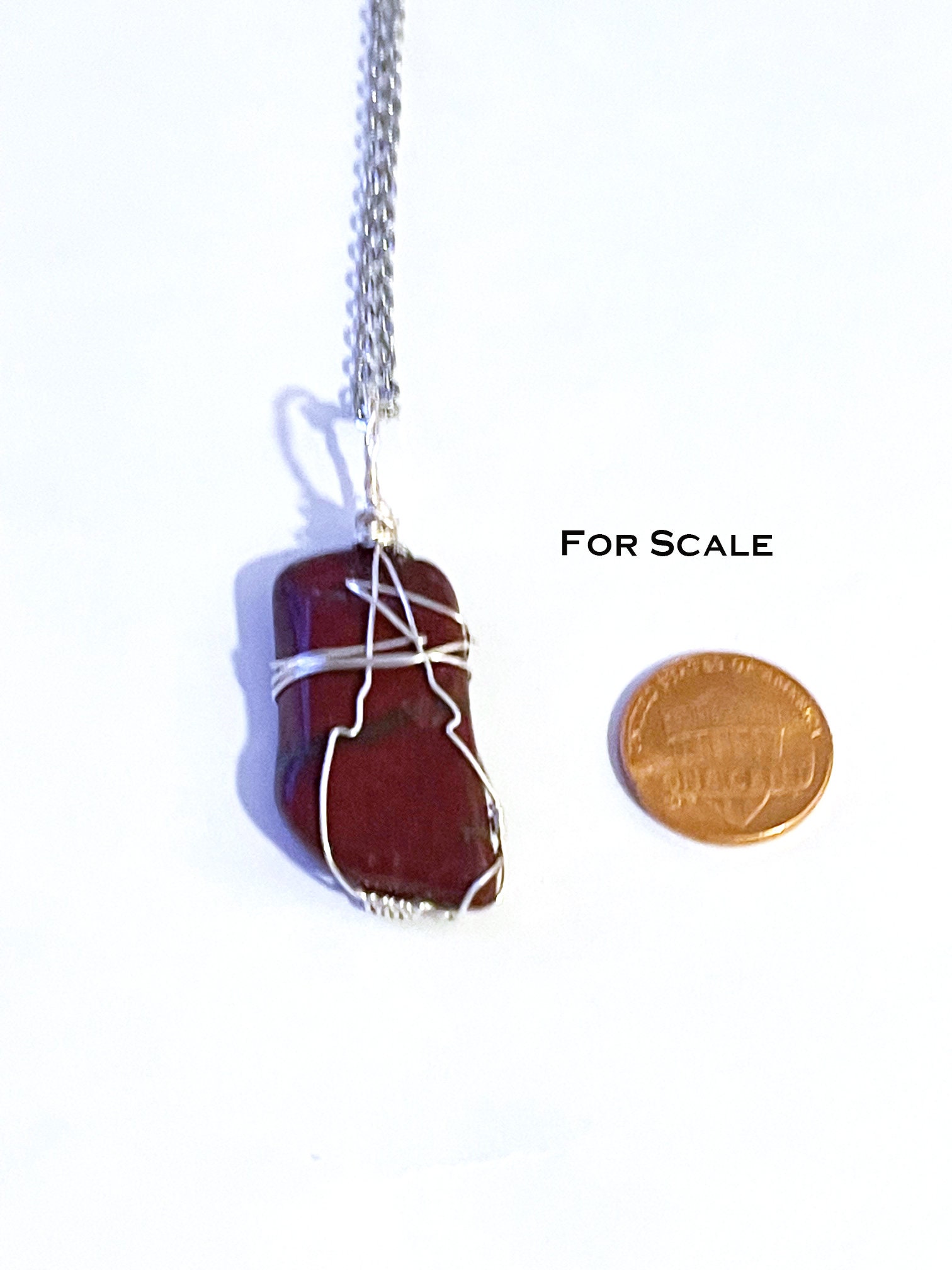 Red Jasper Anxiety Necklace With Silver Wrap Courage Etsy
