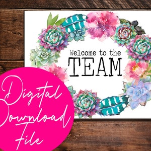 Print at home card DIGITAL DOWNLOAD DIY New Employee Card, Welcome To The Team Card ,Employee Welcome Card, Corporate New ,Coworker image 2