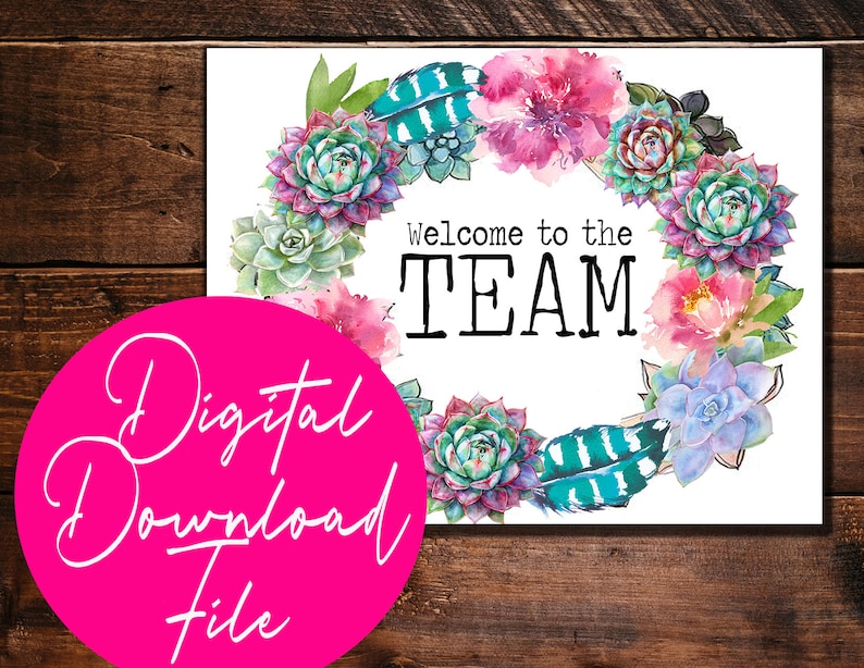 Print at home card DIGITAL DOWNLOAD DIY New Employee Card, Welcome To The Team Card ,Employee Welcome Card, Corporate New ,Coworker image 2