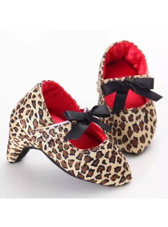 Leopard Print Satin Baby Infant High Heels Crib Shoes Pumps Soft Siletto Shoes Her First High Heels Babys First Heels 0 3 or 3 6 Etsy Canada