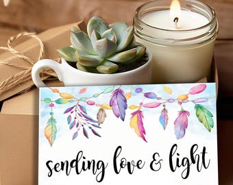 Sending Love and Light Gift Box, Succulent and Candle Care Package, Sympathy Gift, Encouragement Gift Her, Thinking of You, Spiritual Gift