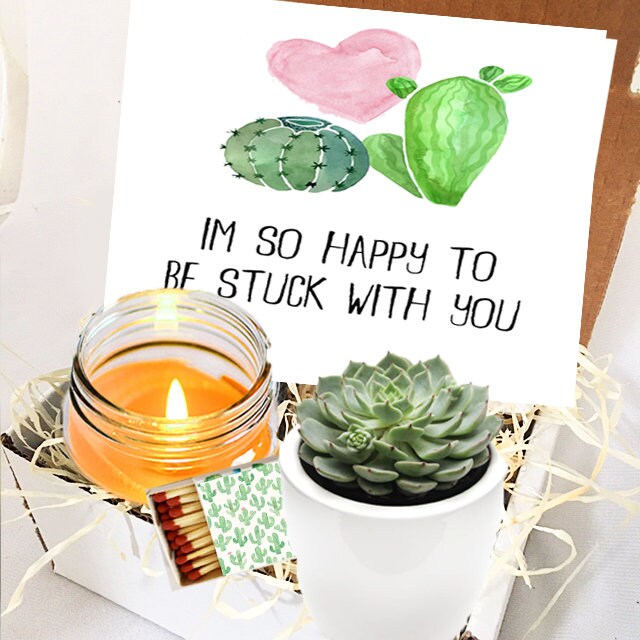 Im So Happy To Be Stuck With You Encouragement Gift Box Etsy