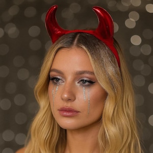 Light Up Devil Horns Crown - Black or Red Horns Headband for Raves / Festivals / Dark Angel Light Crown / Glowing Horns /Succubus/Incubus