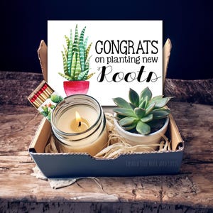 Congrats on Planting new Roots - Welcome to our neighborhood- Succulent Gift Box - neighbor welcome gift / new neighbor / Realtor gift