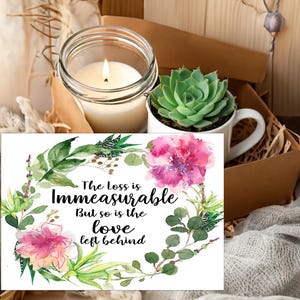 Sympathy Gift Box – Succulent & Candle – The Loss Is Immeasurable – Grief Care Package, Funeral, Condolence, or Sorry for Your Loss Gift
