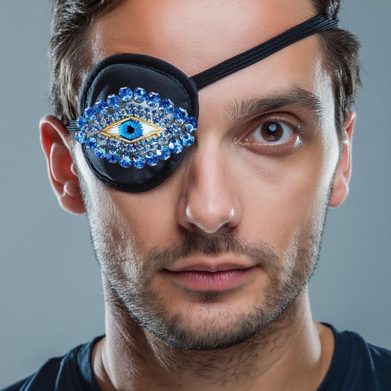 Surreal Beaded Eyepatch : Beaded Evil Eye, Festival Eyepatches 