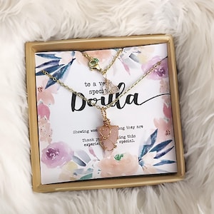 Doula Gift Real Crystal Necklace • Doula Appreciation Gift Idea • Midwife Gift • Birthing Staff Caregiver Gift • Thank You Gift for Doula