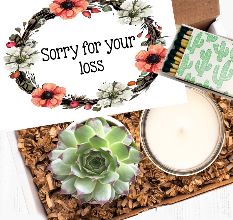 Sorry for your loss Succulent gift with candle / sorry for Etsy