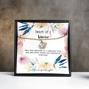 Warrior Gift Crystal Necklace / Strength Gift /  Strength of a Fighter • Hardship Gift • Keepsake • Gift of Encouragement • Words of Wisdom