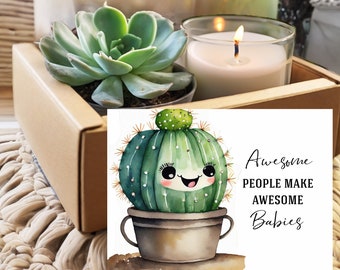 Awesome people awesome babies - New Baby Gift Box, Congrats On Your New Baby, New Mama Succulent Gift Box, Congratulations Pregnancy Gift