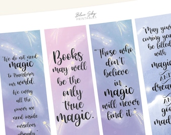 Magie/magische druckbare Lesezeichen (druckbare) Instant Download perfekt für Buchliebhaber, Handwerk, Zeitschriften, Scrapbooking, Lesen