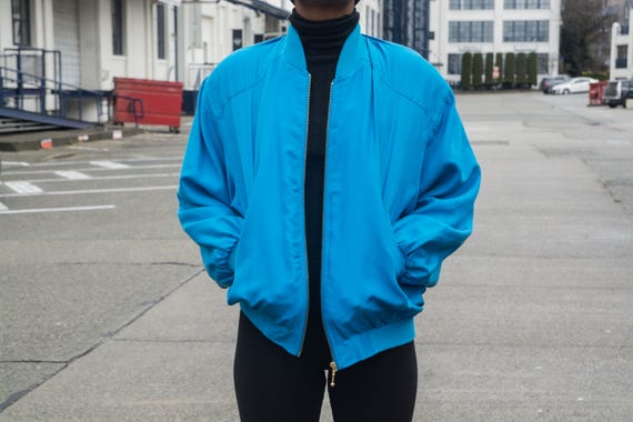 Vintage Silk Blue Bomber