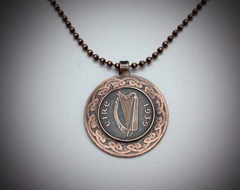 Wolf Hound Dog Ireland Genuine 1942 WWII Irish Sixpence Coin Celtic Harp