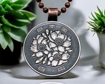 Cherry Blossom Pendant - Japanese 100 Yen Coin & Copper