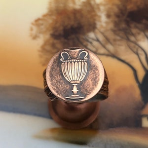 1949 Israeli 10 Prutah Amphora Vase Copper Bypass Coin Ring - Size 7