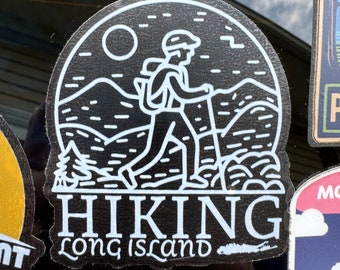 Hiking Long Island Sticker – Weatherproof Car or Water Bottle Decal