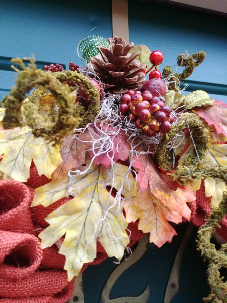 Pumpkin Wreath Thanksgiving Wreath Front Door Decor Farmhouse Decor Fall Decorations Burlap Wreath Fall Wreath Burlap Pumpkin Wreath