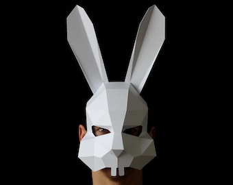 BUNNY Mask - Make your own paper bunny rabbit mask with this template