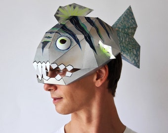 BAD FISH Mask - Make this funny mask from card, using this easy PDF pattern