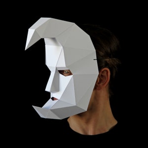 HALF MOON Mask - Make your own Venetian mask with card, using this PDF download mask template